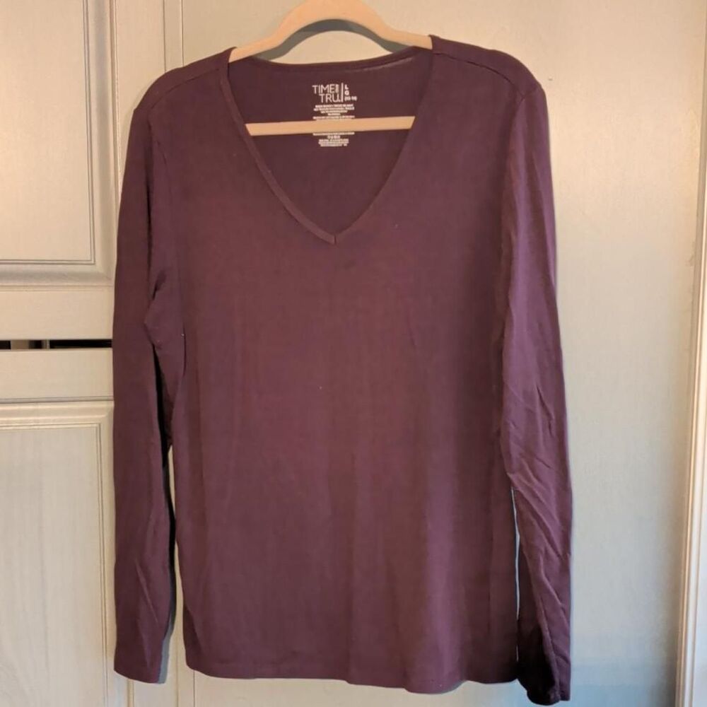 Time-and-tru Women's Burgundy T-shirt
